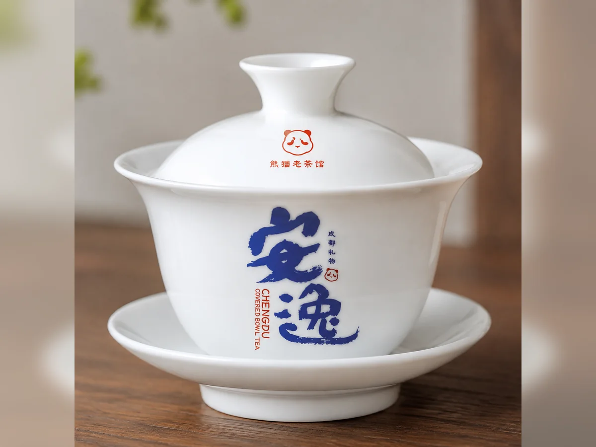 成都盖碗茶与川茶礼物写实照片
